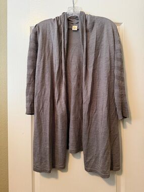 Anthropologie Heather Gray Draped Open-Front Cardigan